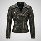ROSETTA Ladies Biker Leather Jacket Soft Lambskin Napa Leather