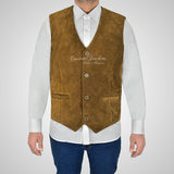 YORK Men's Suede Waistcoat Formal Partywear Vest