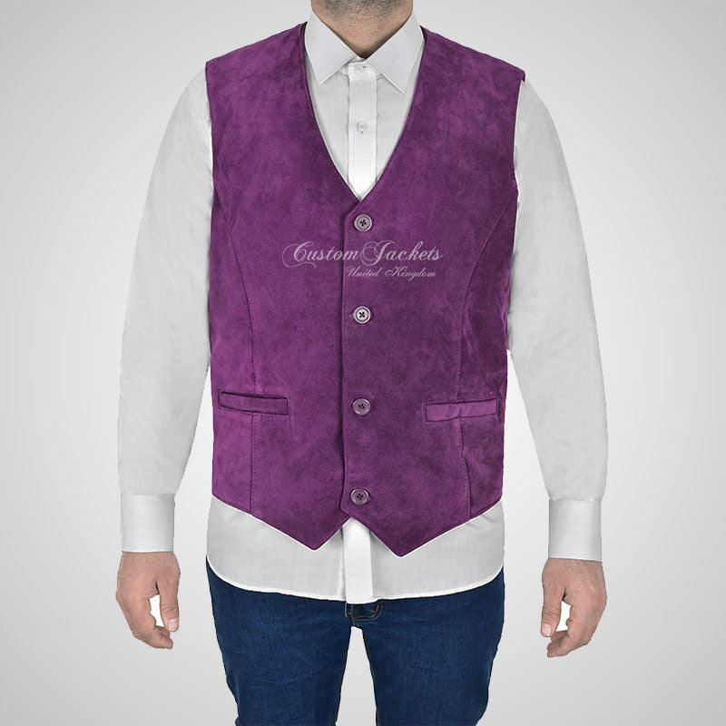 YORK Men's Suede Waistcoat Formal Partywear Vest