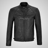CONRAD Mens Leather Biker Jacket Black