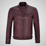 CONRAD Mens Leather Biker Jacket Real Leather Jacket