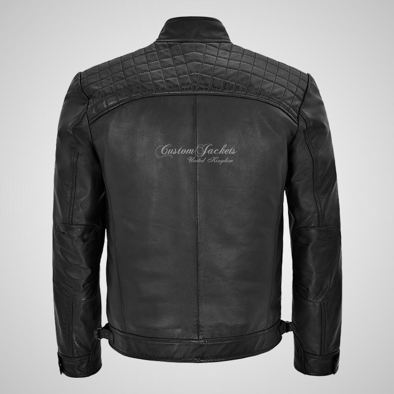CONRAD Mens Leather Biker Jacket Black