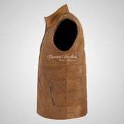 GIL Leather Padded Gilet for Mens