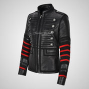 Studded Elegance Women's Military-Inspired Jacket Black