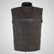 GIL Leather Padded Gilet for Mens