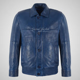 BEN Mens Real Leather Blouson Jacket Loose Fit Lambskin Napa Leather