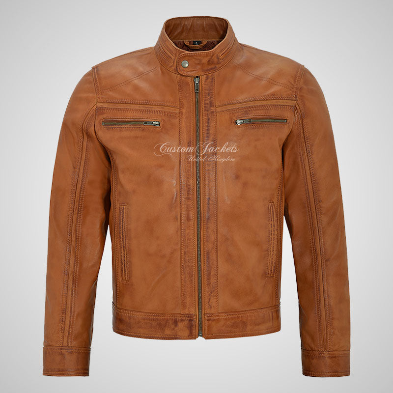 RYE Biker Leather Jacket For Mens Soft Leather Casual Fashion Jacket