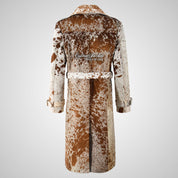 ZOIE Women’s Hair-On-Cowhide Leather Trench Coat