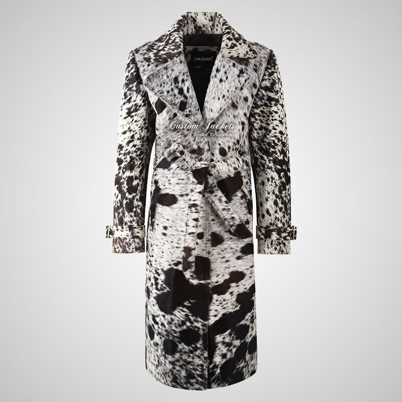 ZOIE Women’s Hair-On-Cowhide Leather Trench Coat