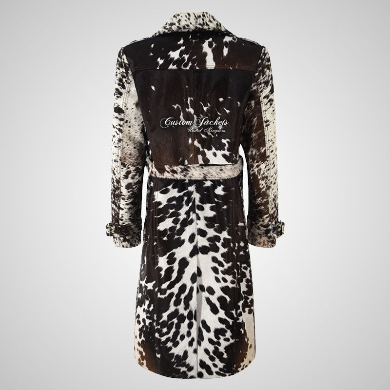 ZOIE Women’s Hair-On-Cowhide Leather Trench Coat