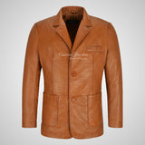 VENICE Mens Leather Blazer Soft Leather Sports Jacket