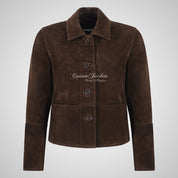 HOPE Women’s Brown Suede Collared Jacket