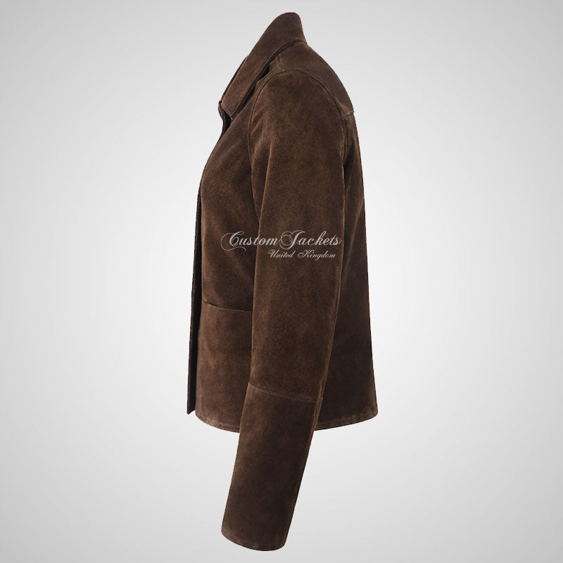 HOPE Women’s Brown Suede Collared Jacket