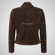HOPE Women’s Brown Suede Collared Jacket