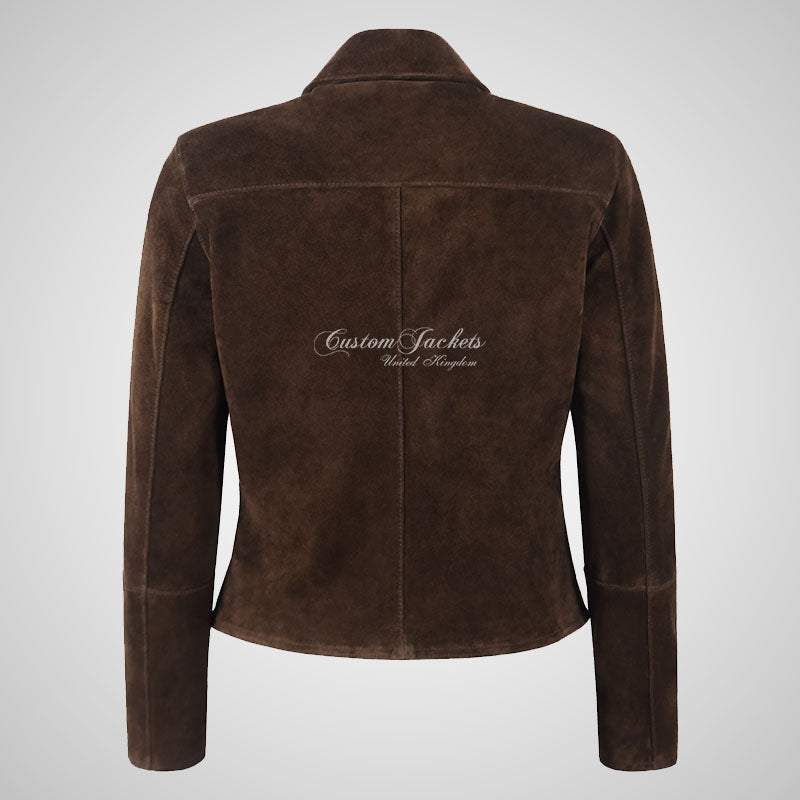 HOPE Women’s Brown Suede Collared Jacket