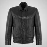 BEN Mens Real Leather Blouson Jacket Loose Fit Lambskin Napa Leather