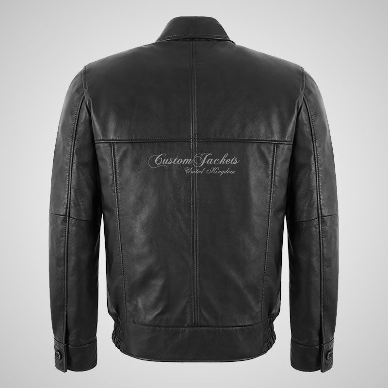 BEN Mens Real Leather Blouson Jacket Loose Fit Lambskin Napa Leather