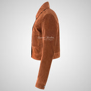 ESME Women’s Suede Cropped Trucker Jacket