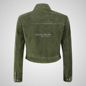 ESME Women’s Suede Cropped Trucker Jacket