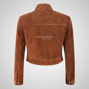 ESME Women’s Suede Cropped Trucker Jacket