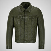 WEST Trucker Leather Jacket Denim Style Shirt Jacket