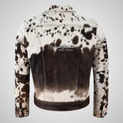 WEST Men's Hair on Hide Leather Trucker Jacket