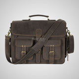 MEN'S Laptop Briefcase Bag Brown Vintage Messenger Crossbody Bag