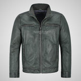 RHYS Men's Luxury Leather Jacket Leather Blouson Jacket