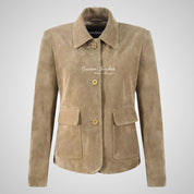 FELICITY Button Down Suede Jacket for Women