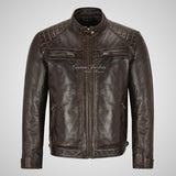 CONRAD Mens Leather Biker Jacket Real Leather Jacket
