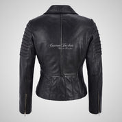 ROSETTA Ladies Biker Leather Jacket Soft Lambskin Napa Leather