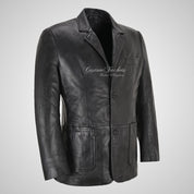 VENICE Mens Leather Blazer Soft Leather Sports Jacket