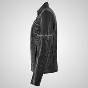 ILA Women’s Black Leather Racer Jacket