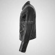 TINA Women’s Fitted Leather Collared Jacket