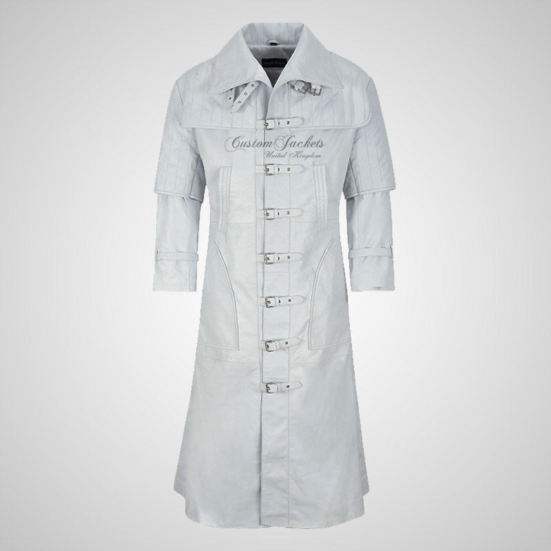 CORSAIR Men's Captain Coat Full Length Long Leather Coat