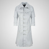 CORSAIR Men's Captain Coat Full Length Long Leather Coat