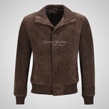 HARLAND Men's Suede Bomber Jacket 80's Style Soft Suede