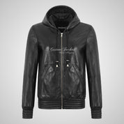 DOROTHY Women’s Hooded Leather Bomber Jacket