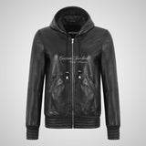 DOROTHY Women’s Hooded Leather Bomber Jacket