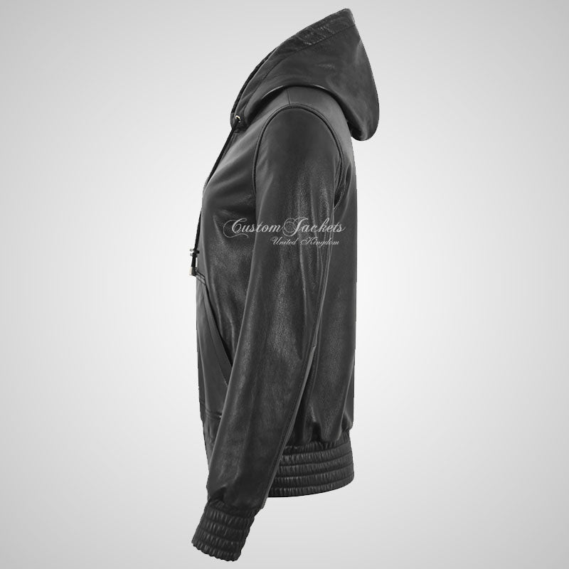 DOROTHY Women’s Hooded Leather Bomber Jacket