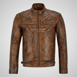 CONRAD Mens Leather Biker Jacket Real Leather Jacket