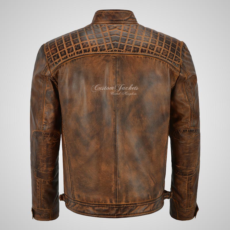 CONRAD Mens Leather Biker Jacket Real Leather Jacket