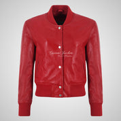 ITZEL Women’s Leather Varsity Bomber Jacket