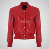 ITZEL Women’s Leather Varsity Bomber Jacket