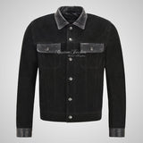 WEST Trucker Suede Jacket with Cow Leather Collars