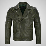 NOLEN Mens Leather Biker Jacket Soft Lambskin Napa Fitted Jacket