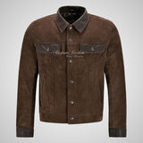WEST Trucker Suede Jacket with Cow Leather Collars