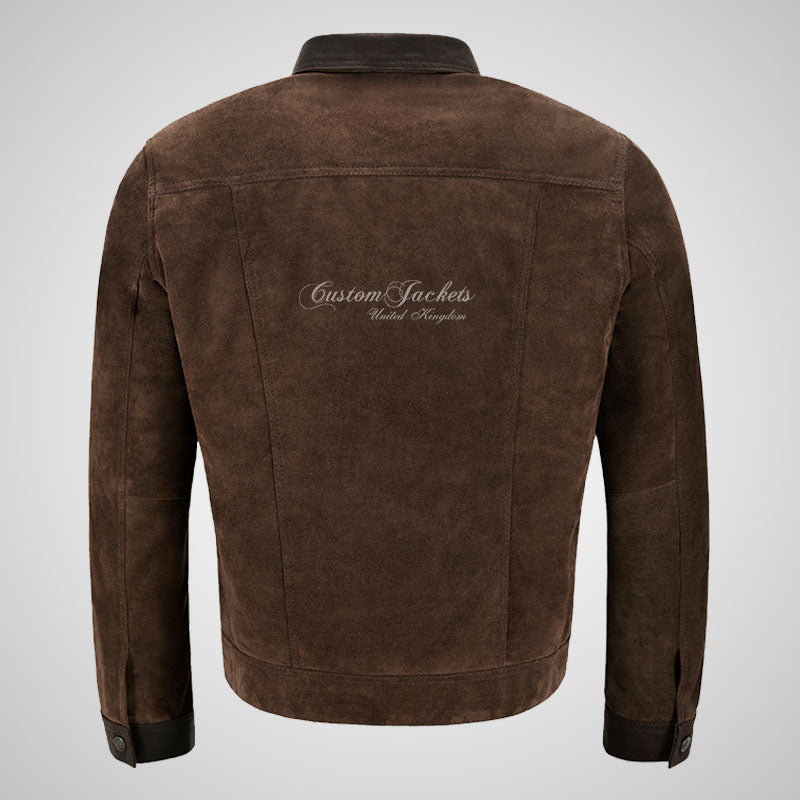 WEST Trucker Suede Jacket with Cow Leather Collars