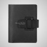 Men's Bifold Loop Stud Leather Wallet Black RFID Protected