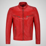 RAGE Mens Leather Fashion Biker Jacket Soft Leather